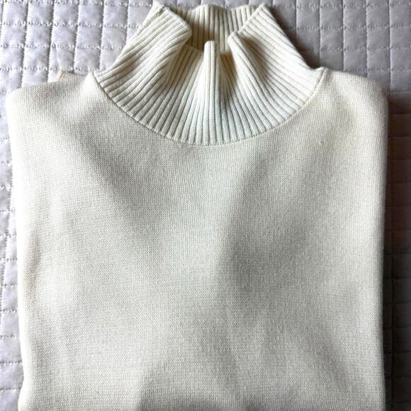 Vintage Puritan Cream Turtleneck Sweater, Sz M Double Knit - Picture 1 of 7
